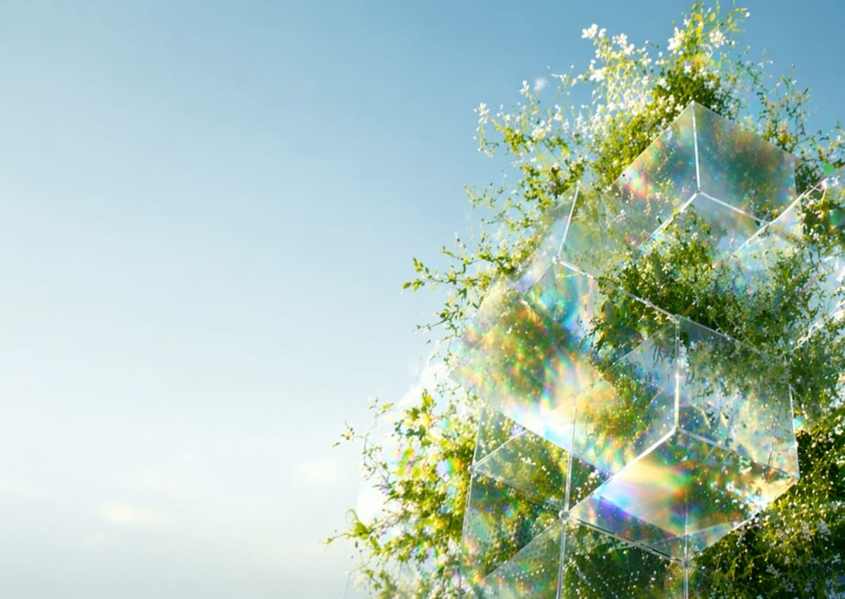 Jeu de lumière prismatique dans la nature
